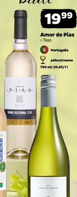 Wino białe półwytrawne Amor de Pias promocja w Netto