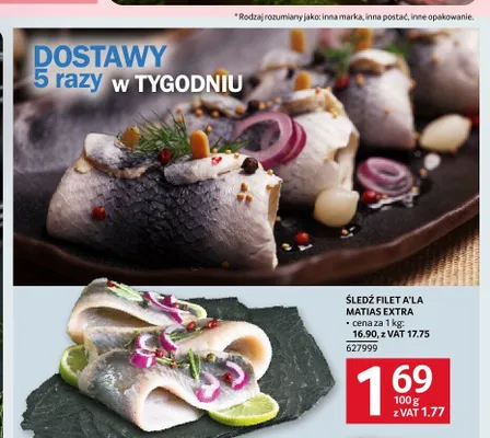 Śledź filet a'la matias extra promocja w Selgros