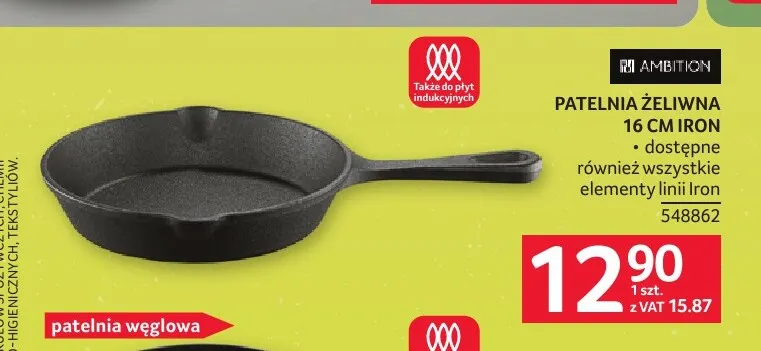 Patelnia żeliwna 16 cm Iron Ambition promocja w Selgros