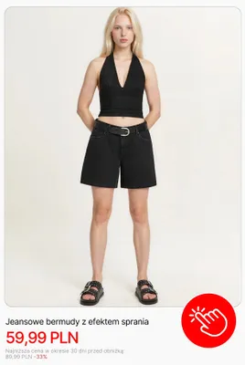 Jeansowe bermudy z efektem sprania Cropp promocja w Cropp