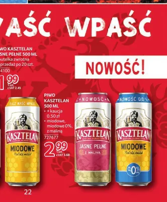 Piwo Kasztelan Jasne Pełne z maliną promocja w Selgros