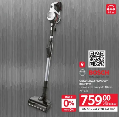 Odkurzacz pionowy BBS711W promocja w Selgros