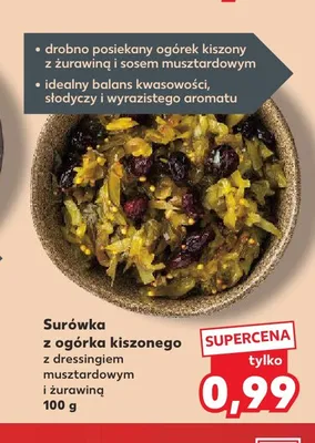 Surówka z ogórka kiszonego z dressingiem musztardowym i żurawiną promocja w Kaufland