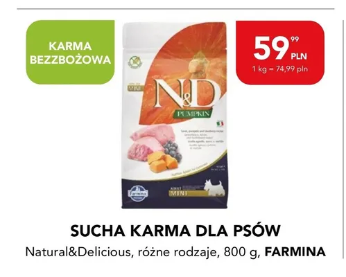 Sucha karma dla psów Farmina N&D Pumpkin Mini promocja w Aquael zoo