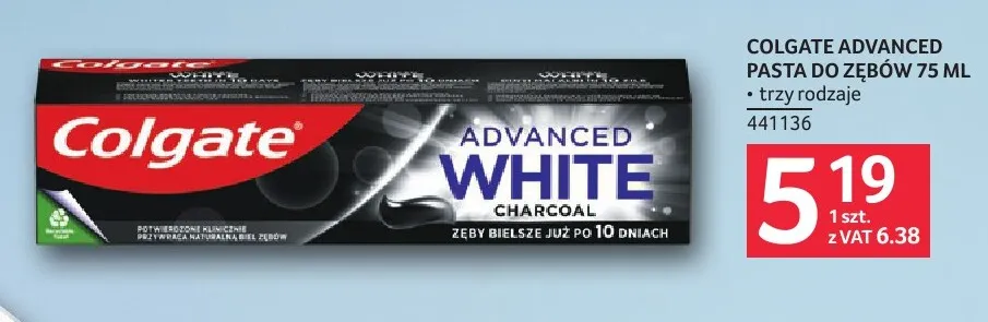 Pasta do zębów Colgate Advanced promocja w Selgros