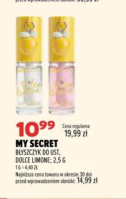 Błyszczyk do ust My Secret Dolce Limone promocja w Drogerie Natura