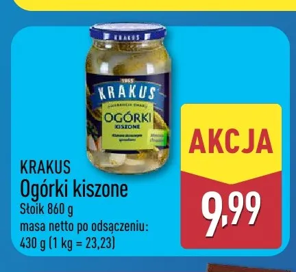 Ogórki kiszone Krakus promocja w Aldi