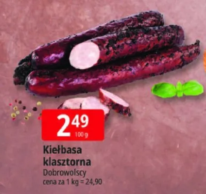 Kiełbasa klasztorna Dobrowolscy promocja w Leclerc