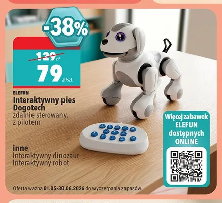 Interaktywny pies Elefun Dogotech zdalnie sterowany z pilotem promocja w Biedronka