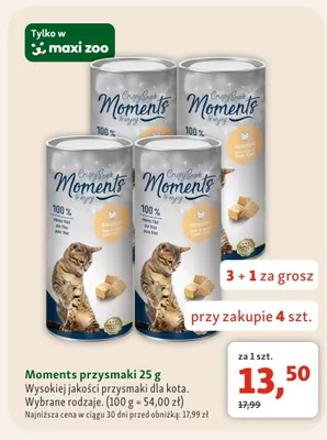 Przysmaki dla kota Moments promocja w MAXI ZOO