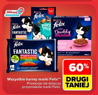 Karma dla kotów Felix Doubly Delicious promocja w Carrefour