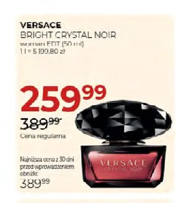 Woda toaletowa Versace Bright Crystal Noir promocja w Drogerie Jawa