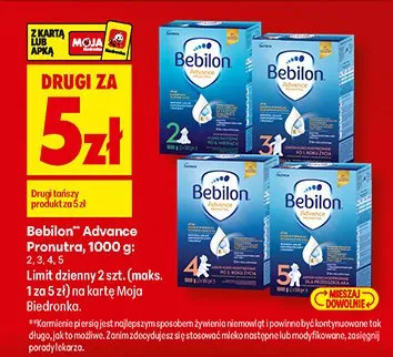 Mleko modyfikowane Advance Pronutra 2,3, 4,5 promocja w Biedronka
