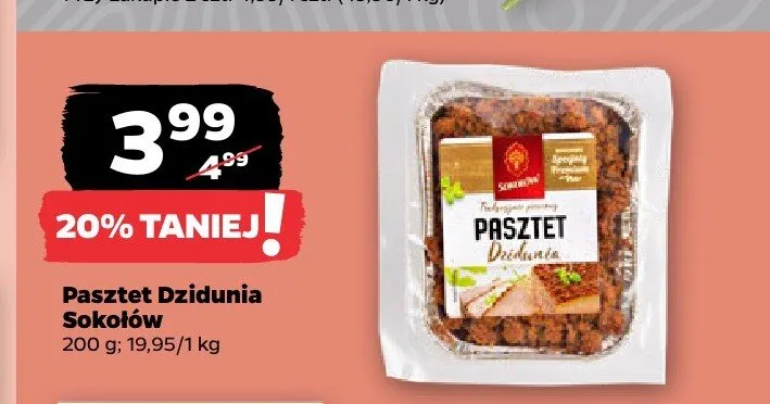 Pasztet Dzidunia Sokołów promocja w Netto