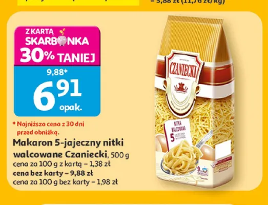 Makaron 5-jajeczny nitki walcowane Czaniecki promocja w Auchan