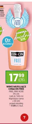 Wino bezalkoholowe musujące Cin & Cin Rose promocja w Twój Market