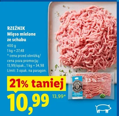 Mięso mielone ze schabu Rzeźnik promocja w Lidl
