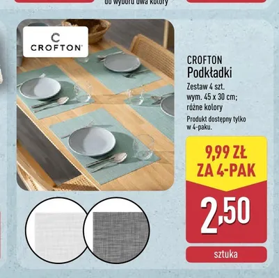 Podkładki Crofton 4-pak promocja w Aldi