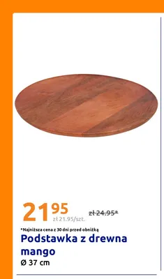 Podstawka z drewna mango Ø 37 cm promocja w Action