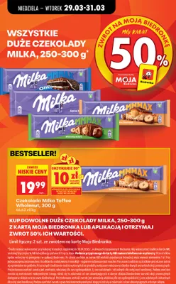 Czekolada Milka Toffee Wholenut 300 g promocja w Biedronka