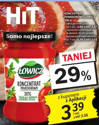 Koncentrat pomidorowy Łowicz promocja w Selgros