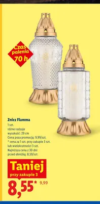 Znicz Flamma 29 cm promocja w Lidl