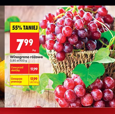 Winogrono różowe promocja w Biedronka