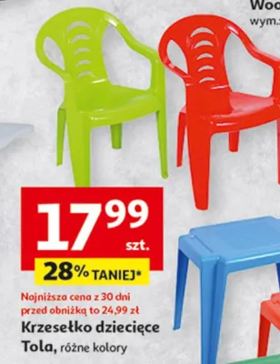 Krzesełko dziecięce Tola, różne kolory promocja w Auchan