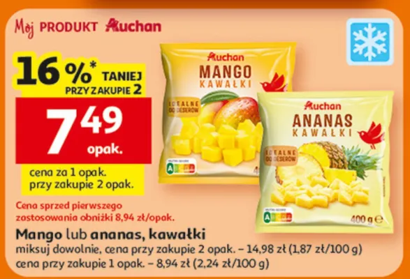 Mango lub ananas, kawałki miksuj promocja w Auchan
