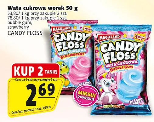 Wata cukrowa Candy Floss strawberry worek promocja w Prim Market