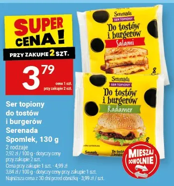 Ser topiony do tostów i burgerów Serenada Spomlek promocja w Twój Market