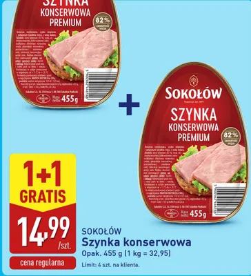 Szynka konserwowa premium Sokołów promocja w Aldi