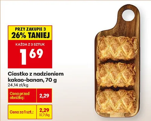 Ciastko z nadzieniem kakao-banan promocja w Biedronka