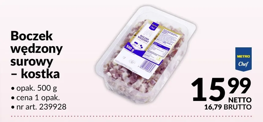 Boczek wędzony surowy - kostka promocja w Makro