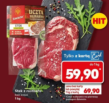 Stek z rostbefu bez kości promocja w Kaufland