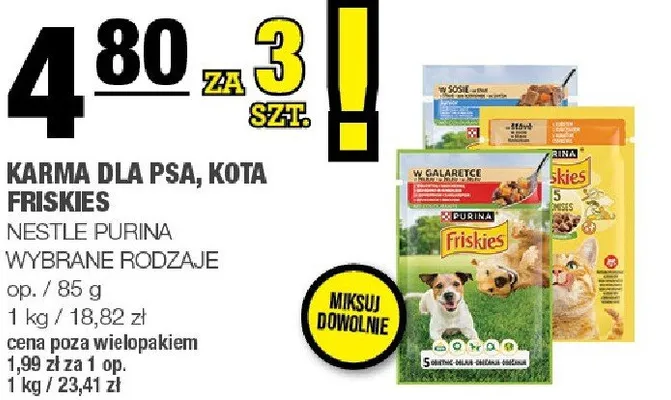 Karma dla psa, kota Friskies promocja w SPAR
