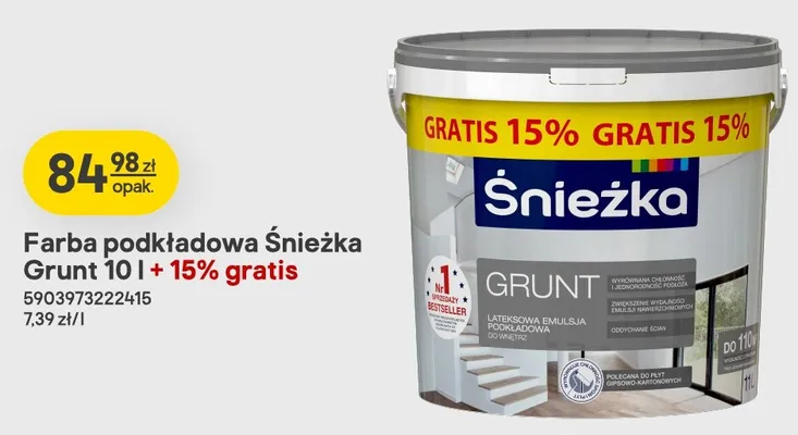 Farba podkładowa Śnieżka Grunt promocja w Castorama