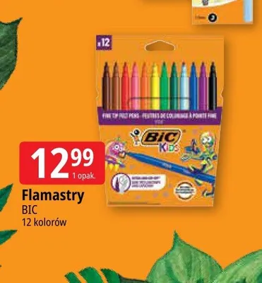 Flamastry BIC Kids 12 kolorów promocja w Leclerc
