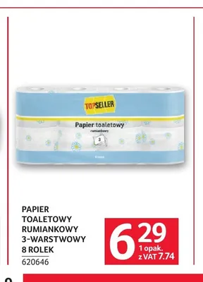 Papier toaletowy rumiankowy 3-warstwowy 8-pak Topseller promocja w Selgros