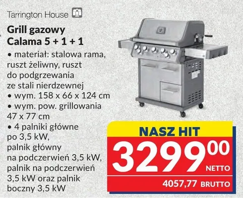 Grill gazowy Calama 5 + 1 + 1 Tarrington House promocja w Makro
