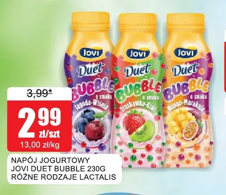 Napój jogurtowy Jovi Duet Bubble Lactalis promocja w Bingo