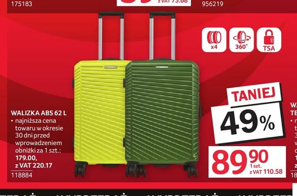 Walizka ABS 62 l promocja w Selgros
