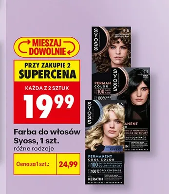 Farba do włosów Syoss Permanent Coloration promocja w Biedronka