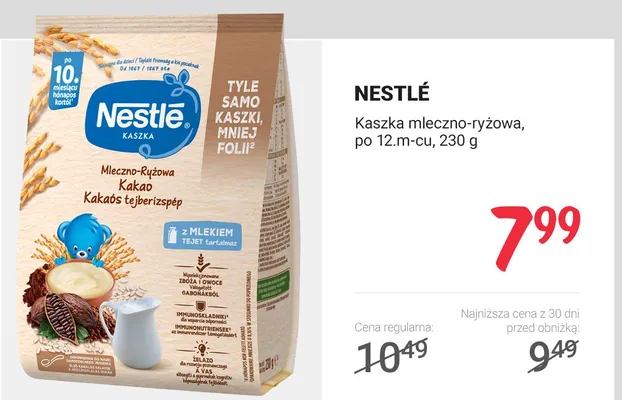 Kaszka mleczno-ryżowa kakao promocja w Rossmann