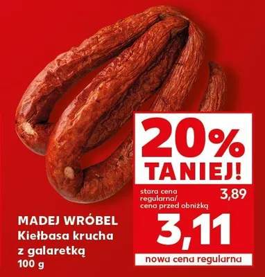 Kiełbasa krucha z galaretką Madej Wróbel promocja w Kaufland