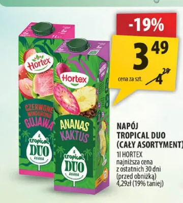 Napój Tropical Duo Ananas Kaktus Hortex promocja w Arhelan