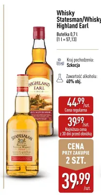 Whisky Statesman szkocka promocja w Aldi