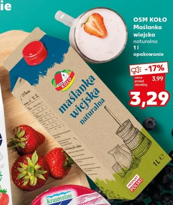 Maślanka wiejska naturalna OSM Koło promocja w Kaufland
