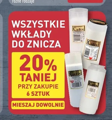 Wkłady do znicza Calix promocja w Aldi