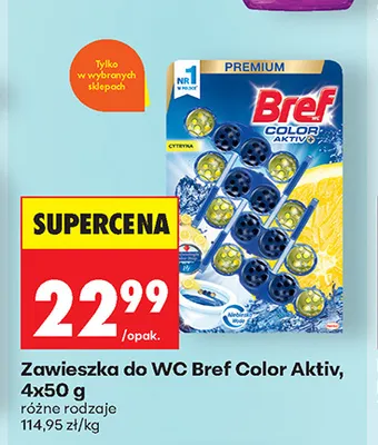 Zawieszka do WC Bref Color Aktiv 4-pak promocja w Biedronka